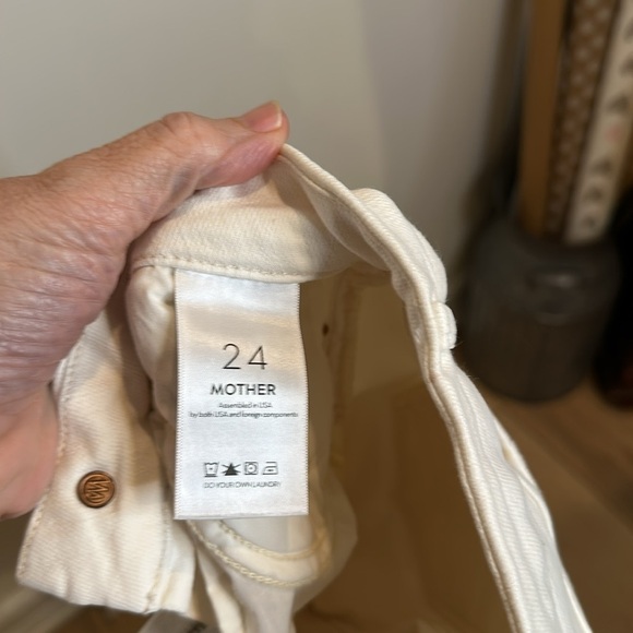 MOTHER THE LOOKER ANKLE STEP FRAY CREAM PUFF SIZE 25 - Picture 11 of 11